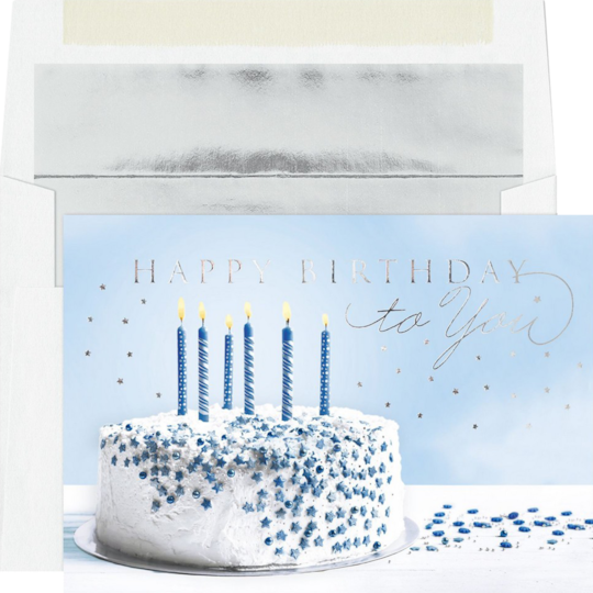 JAM Paper Birthday Cake Wishes Cards, 25ct.